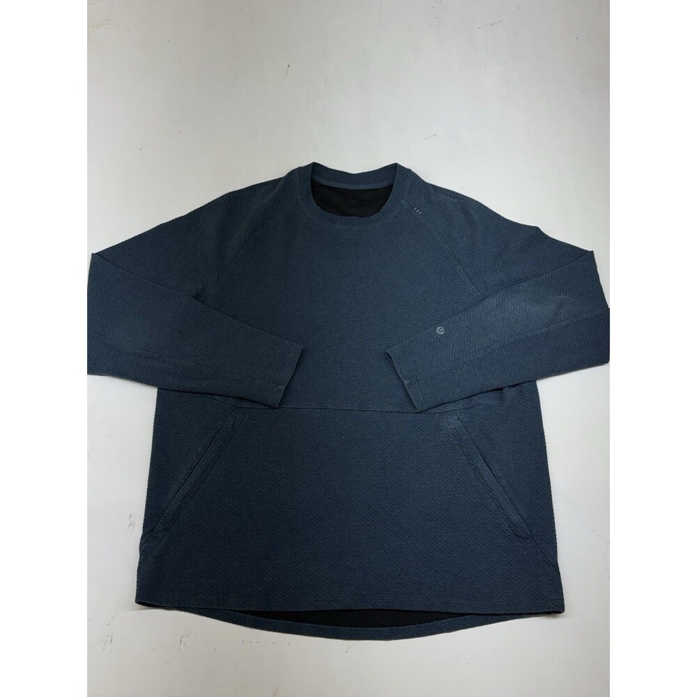 Lululemon At Ease Crew Pull Over Sweatshirt Shirt Heathered Iron Blue Mens XL